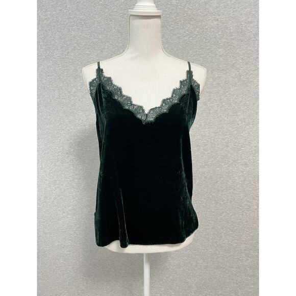 Cami NYC Tops - Cami NYC Velvet Camisole Womens Small Dark Green Lace Trim Adjustable Straps Top